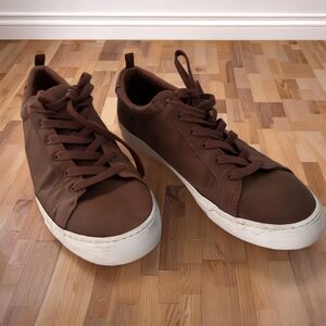 Banana Republic Men's Brown Cognac Leather Sneakers Size 12 Casual Versatile